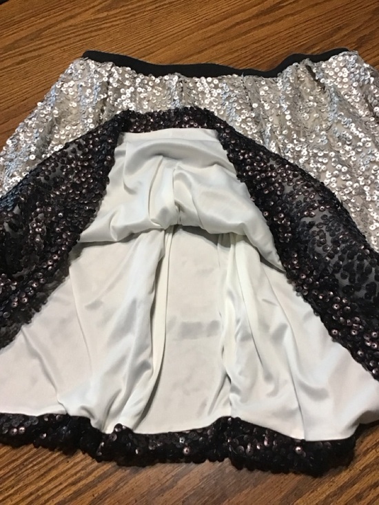 Women’s size medium Silver and Black Sequin Circle Skirt - Festive Flare - Picture 3 of 9